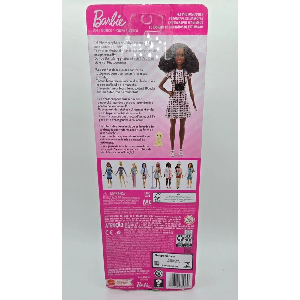 NEW Barbie You Can Be Anything Pet Photographer African American Dog NIP